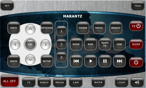 Экран iPad для управления Marantz